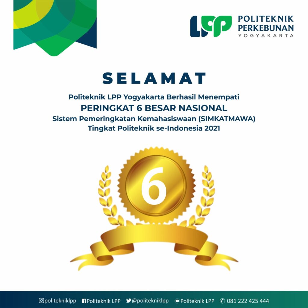 SIMKATMAWA 2021, POLITEKNIK LPP YOGYAKARTA BERHASIL NAIK PERINGKAT NASIONAL!